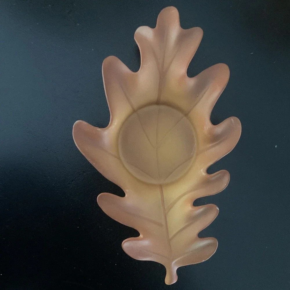 PartyLite Whispering Leaves Candle Holders Fall Autumn 6 Pieces Bisque oak maple